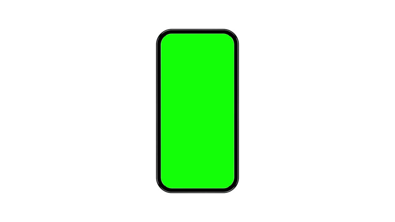 Mobile phone with blank green screen.