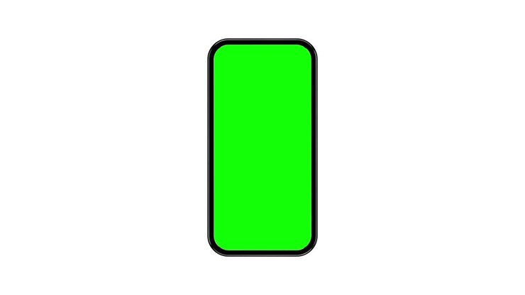 Mobile phone with blank green screen.