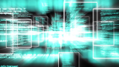 animation of digital data processing over computer screens