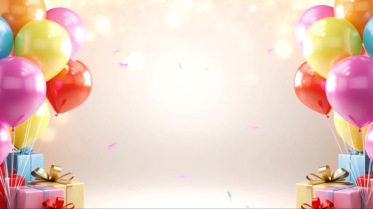 Balonlu doğum günü arka planı 4K