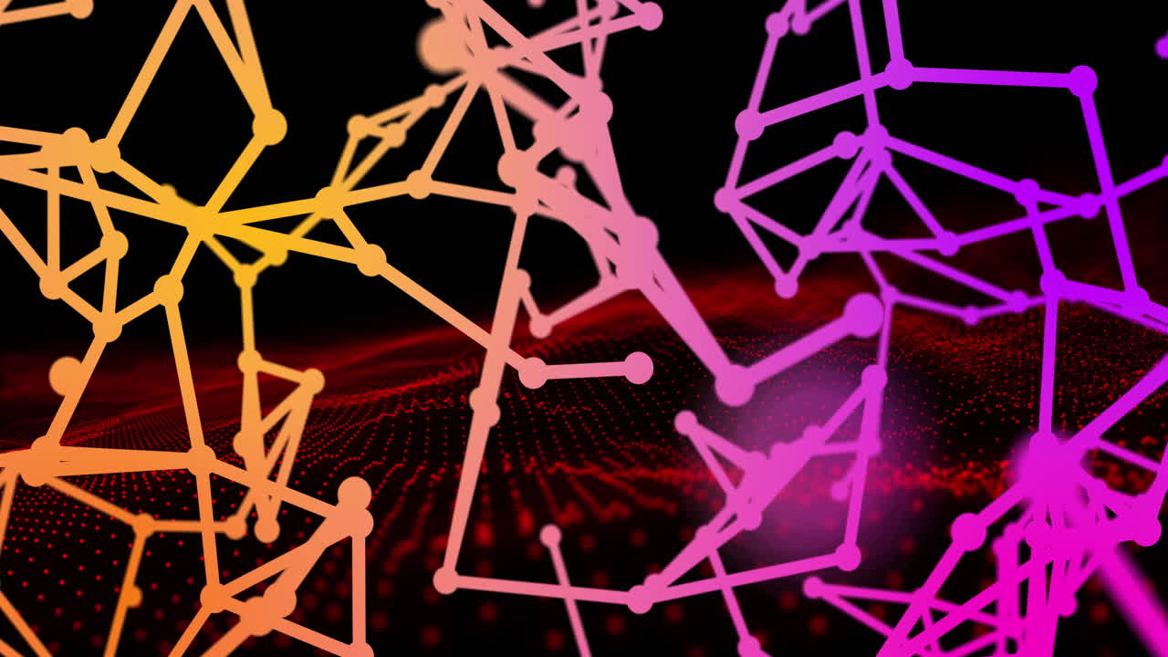 animación de puntos y formas sobre fondo negro