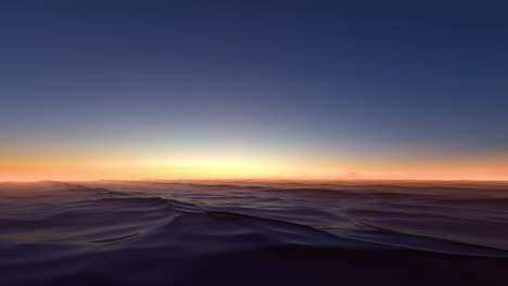 sea wave surface in dusk blue color of sunset slow motion with beautiful horizon