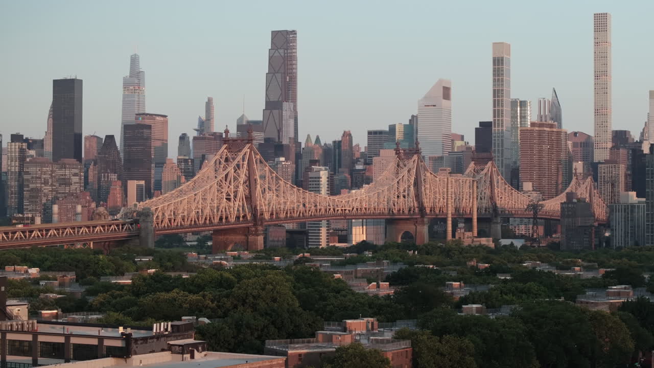 New York City's Queensboro Bridge at sunrise