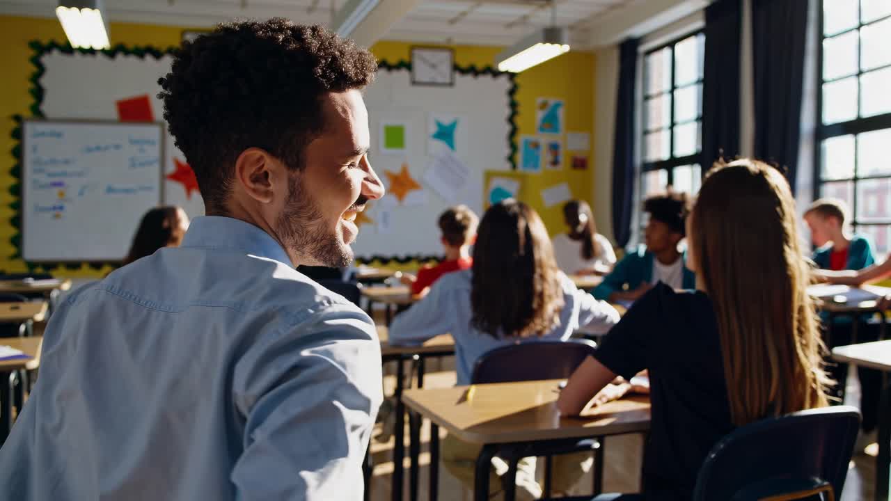 Young Students Actively Participating in a Classroom Lesson