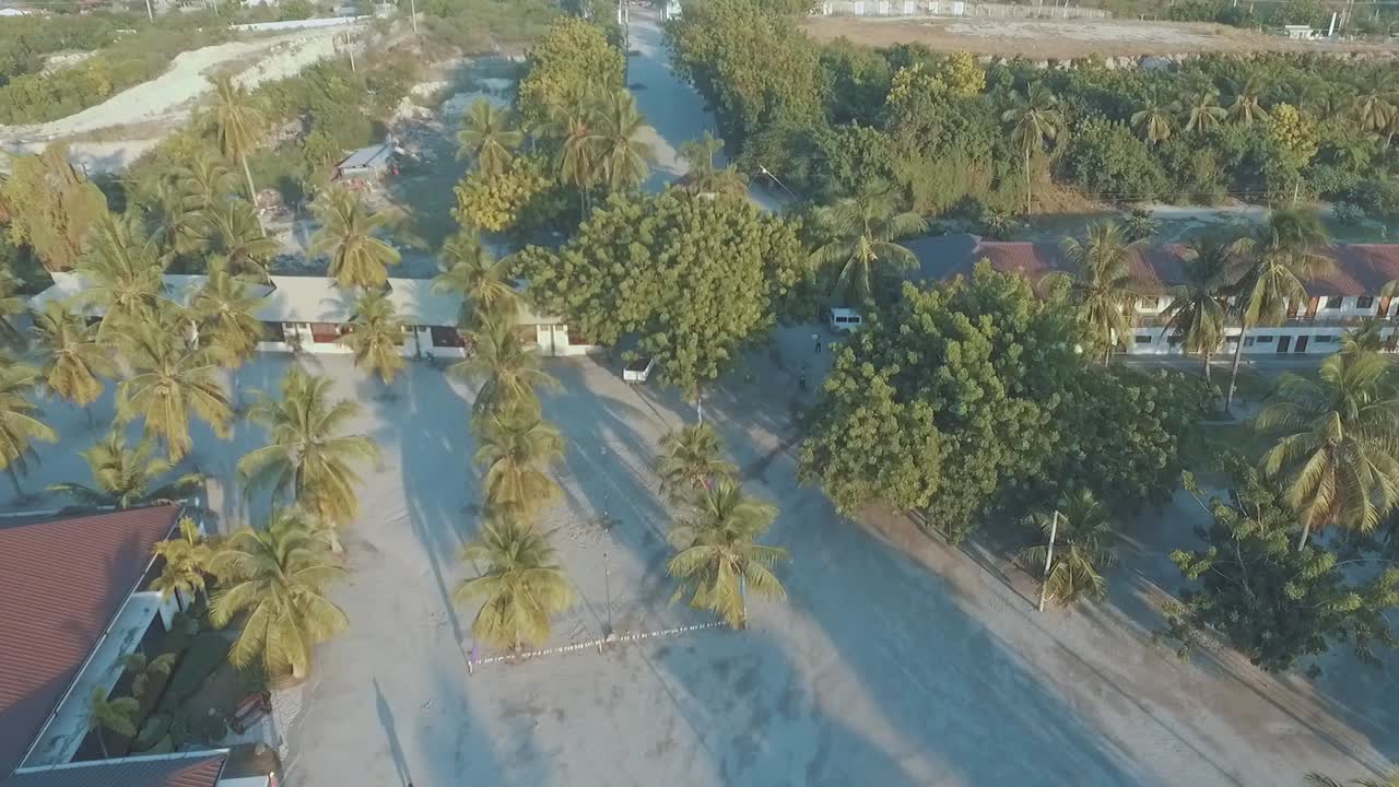 Descending shot of the drone