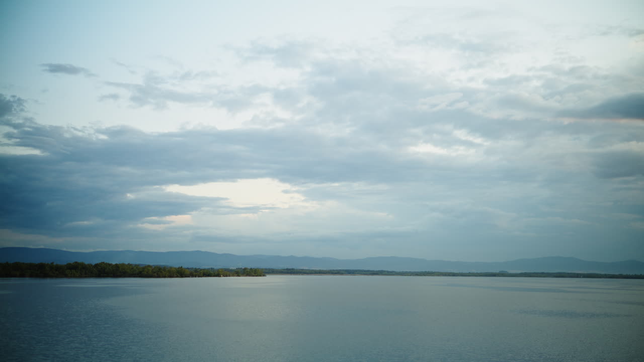 Scenic Lake View with Cloudy Sky