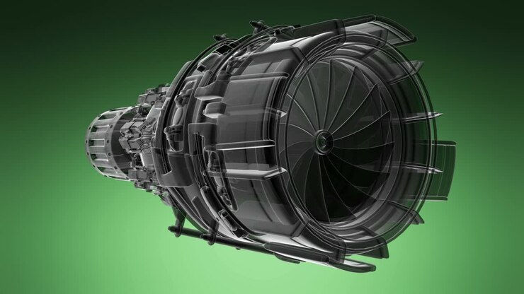 Rotate Jet Engine Turbine