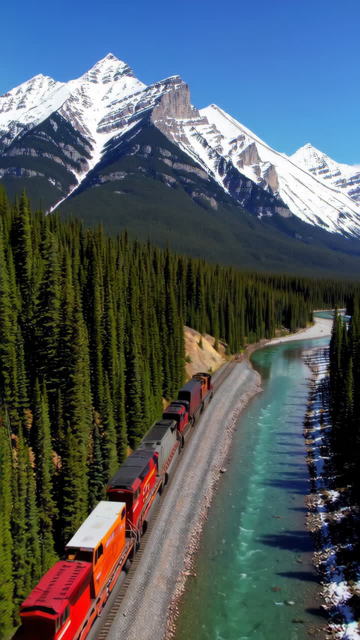 Train through the Canadian Rockies