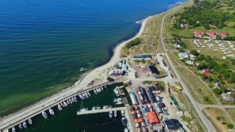 Sailboats-And-Fishing-Boats-Anchored-On-The-Harbor-In-Böda-Socken-In-Byxelkrok-A-Fishing-Village-In-Öland,-Sweden