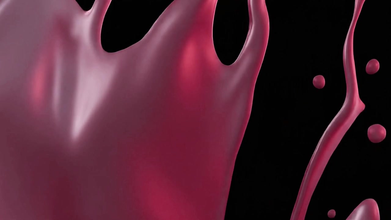 Abstract Red Liquid Splashing Against Black Background