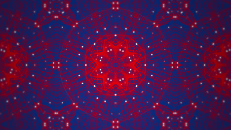 animación de formas caleidoscópicas que se mueven sobre un fondo azul
