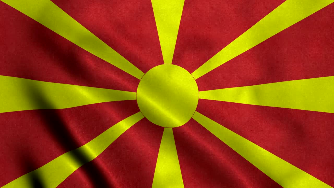 bandera de macedonia con un bucle sin costuras de 4k