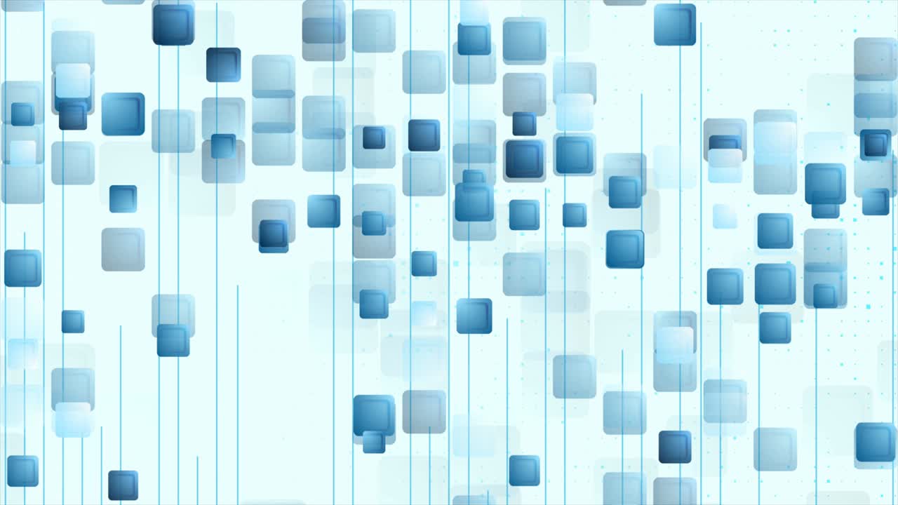 líneas y cuadrados azules mínimos fondo de movimiento de tecnología abstracta