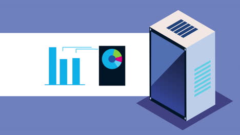 tecnología de gestión de centros de datos isométricos