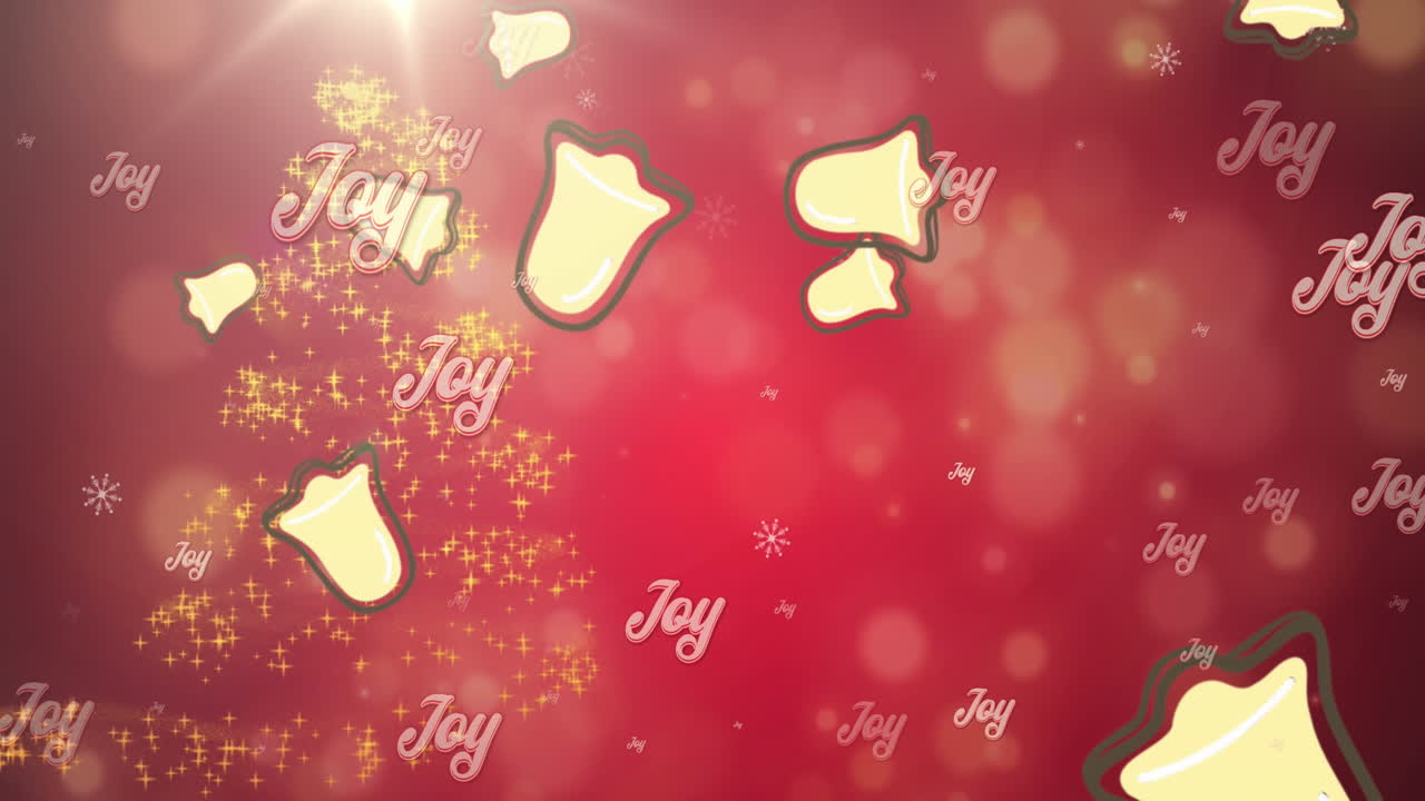 크리스마스 축하 문서의 애니메이션 크리스마스 종 장식