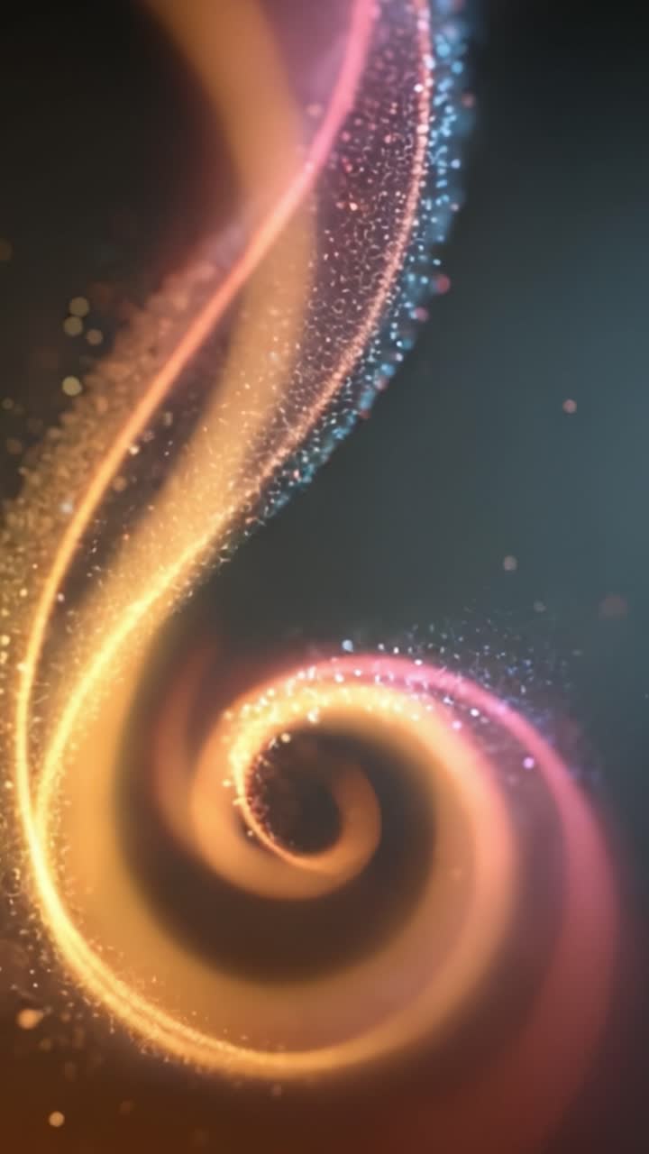 A Beautiful Dance of Light and Magic: Captivating Swirls of Color and Sparkles Evoking a Sensation of Enchantment and Wonder in an Abstract Visualization
