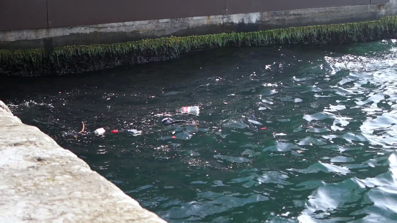 agua contaminada con basura
