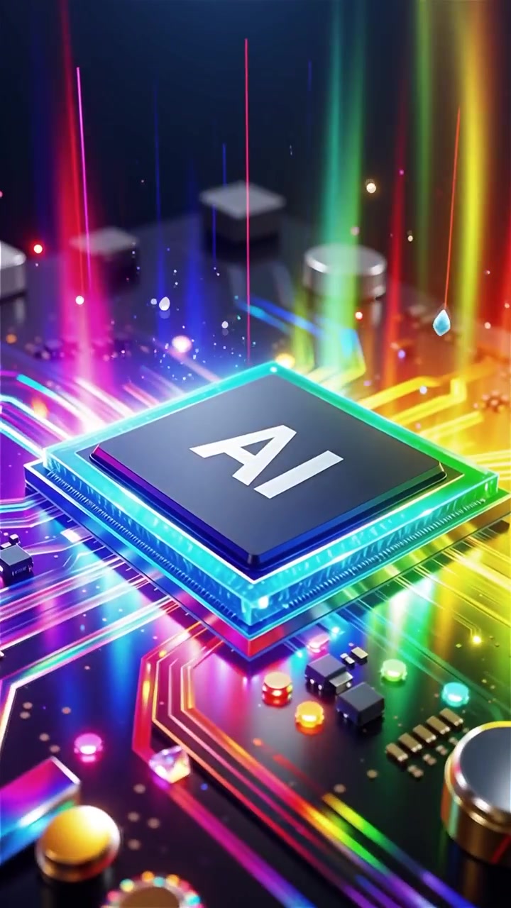 Futuristic AI Chip Motherboard Technology Background