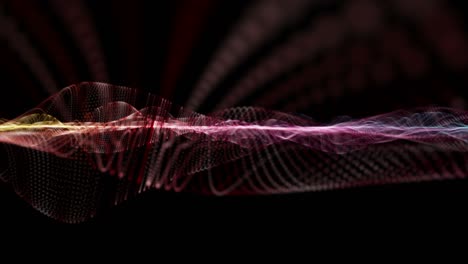futuristic animation with particle wave object in slow motion, 4096x2304 loop 4k