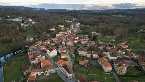 picturesque spanish village in countryside of ourense along molgas river