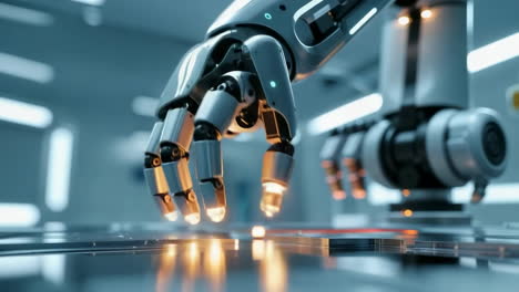 advanced robotic arm in a futuristic laboratory setting