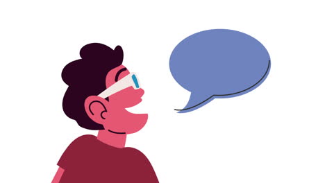 boy talking with speech bubble