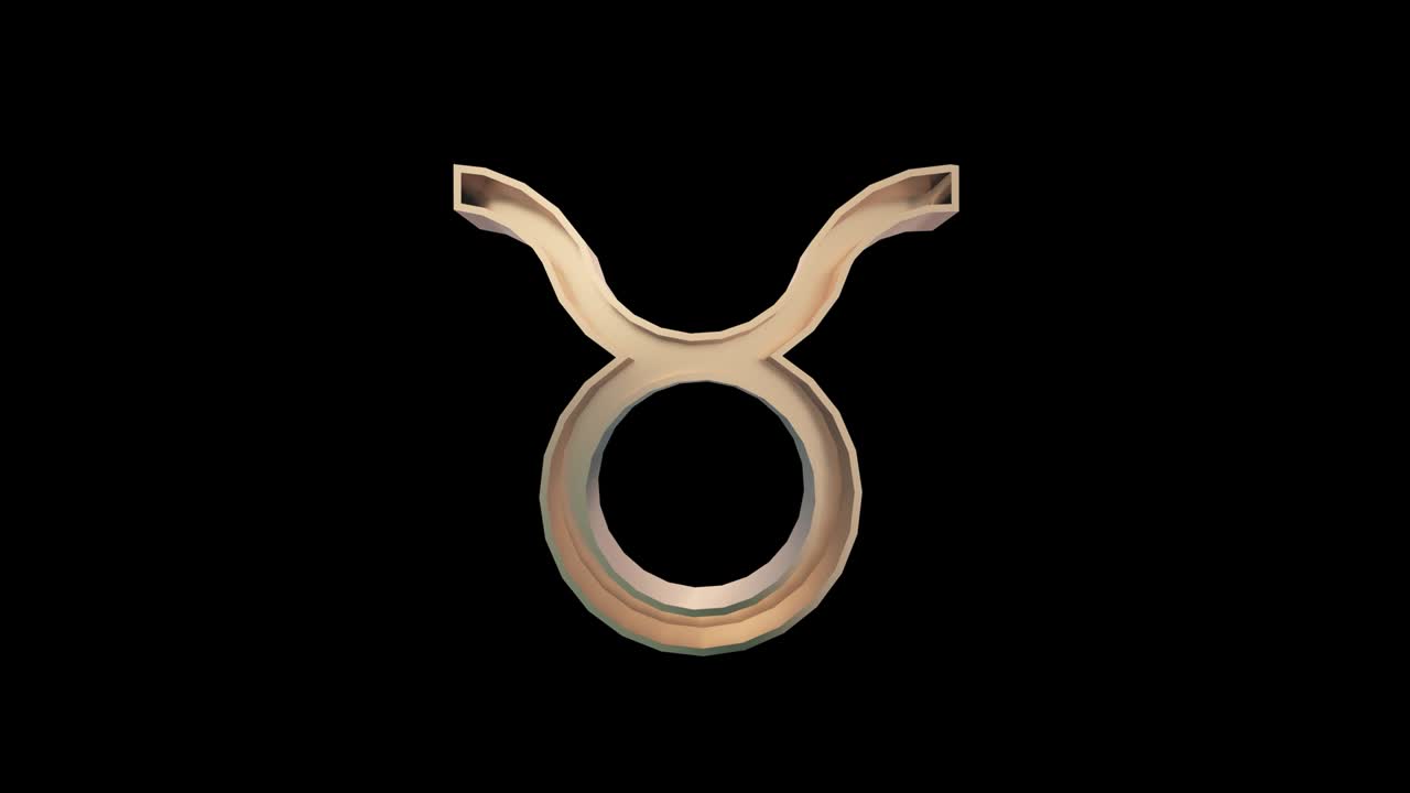 toro dorado (toro) signo astrológico del zodiaco. canal alfa, bucle, 4k