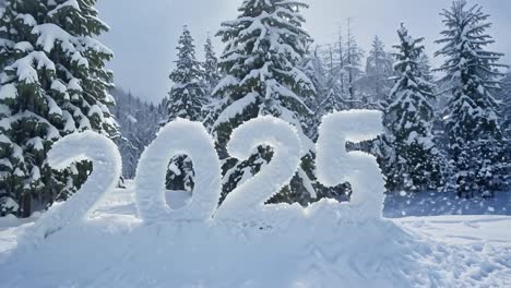 2025 snow sculpture in snowy forest