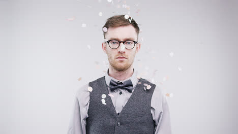 serious geek man slow motion wedding photo booth series