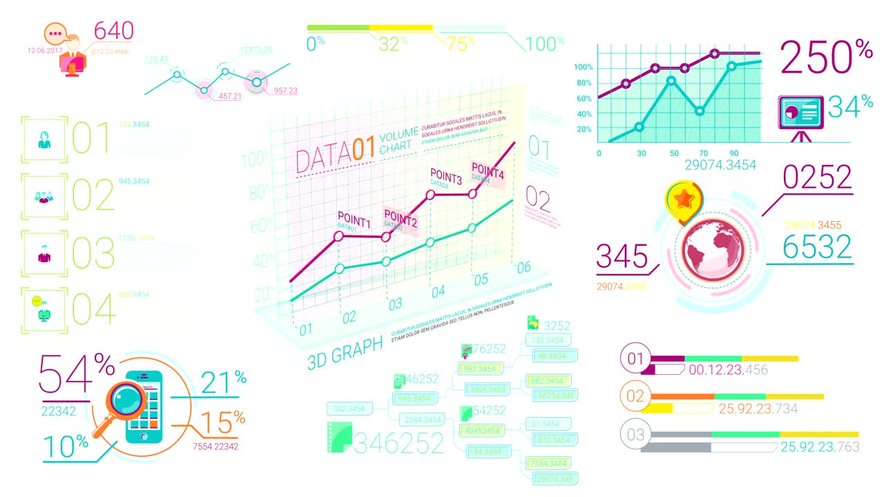 elementos infográficos corporativos coloridos