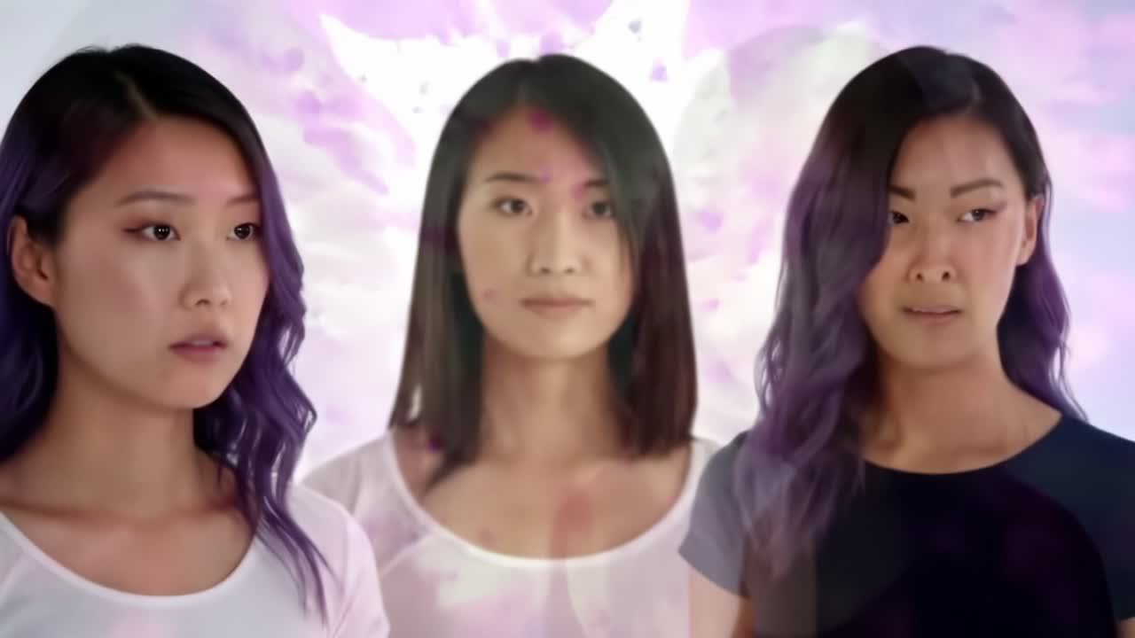 A Journey of Emotions: Capturing a Young Woman's Transformation Through Various Expressions and Styles in a Reflective Moment