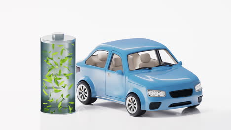 realistic 3d style automobile car and new energy battery, 3d rendering.