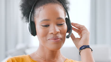 happy female call center agent talking on headset