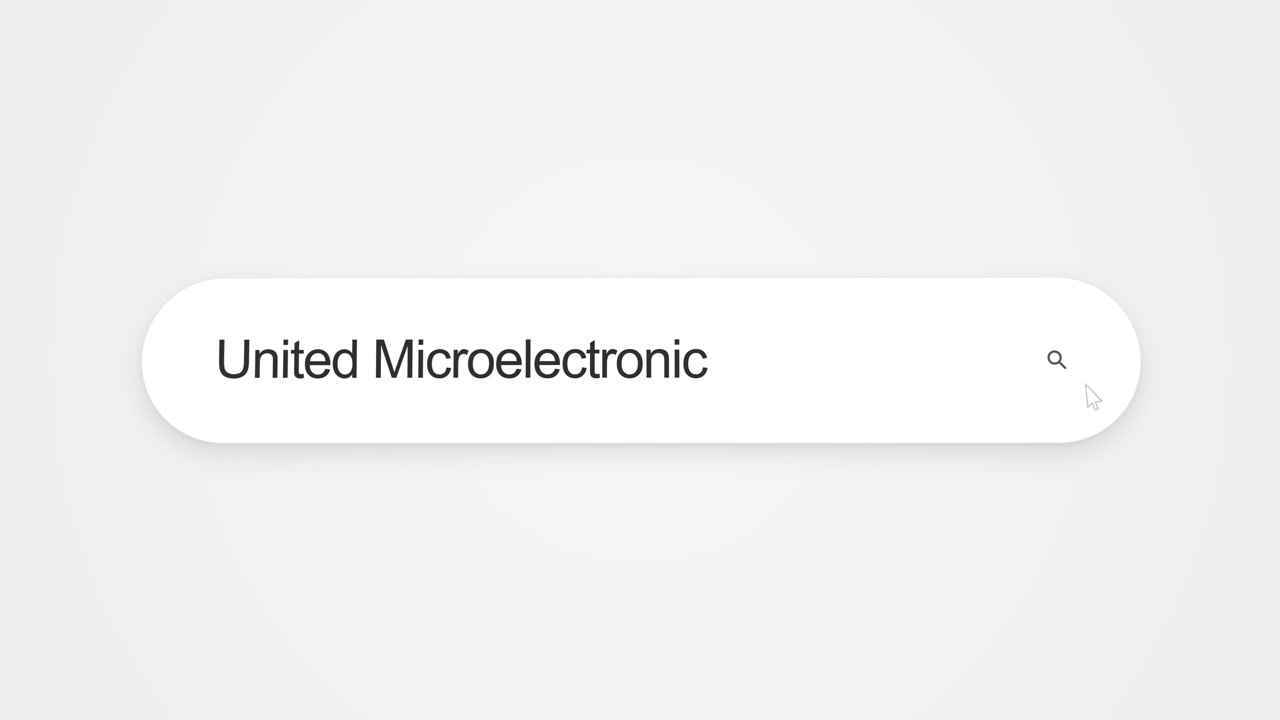 United Microelectronics typen in een zoekveld, wat staat voor online onderzoek en surfen op het web naar het in Taiwan gevestigde halfgeleiderbedrijf