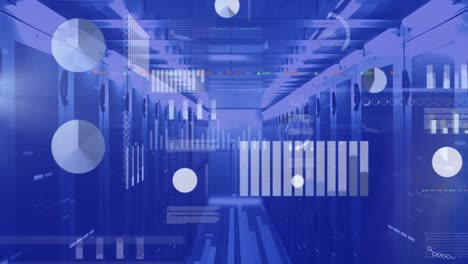 animation of statistics and data processing over computer servers