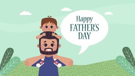 fathers day lettering with with dad lifting son