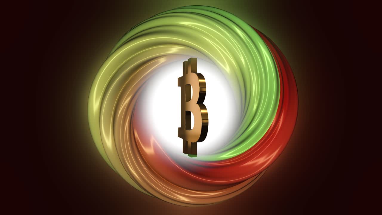 símbolo de bitcoin en diseño abstracto