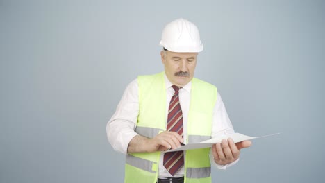 el ingeniero que observa la construcción es considerado.