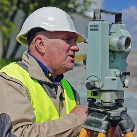 survey engineer at construction site
