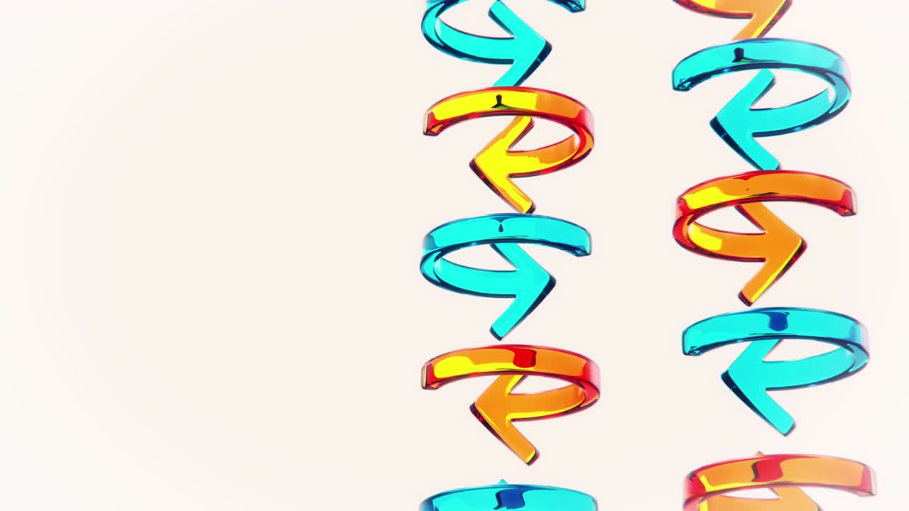 구부러진 화살표 패턴 회전 3d 렌더링