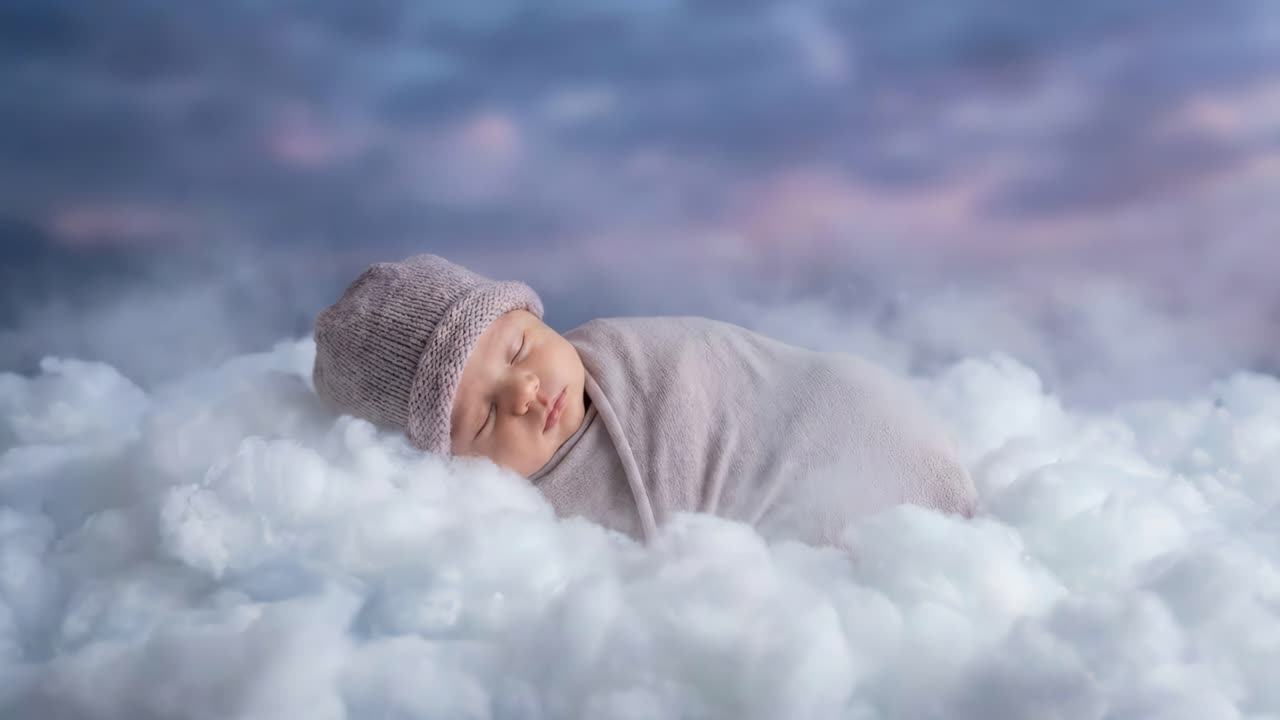 Baby schläft auf den Wolken