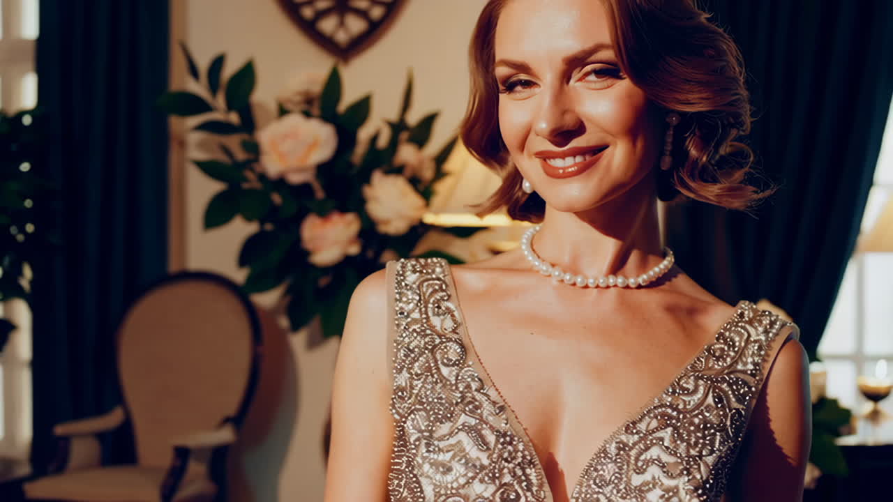 Elegant Woman in 1920s/30s Dress