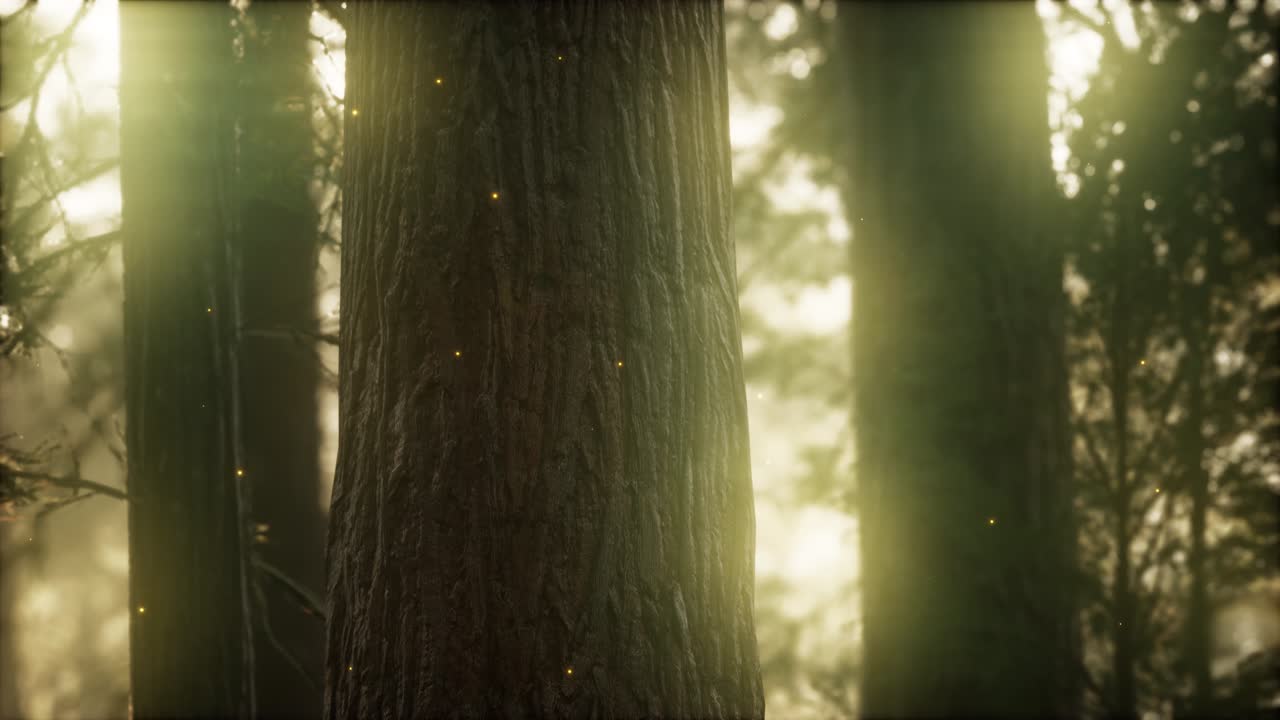 해가 뜨면 야생 소나무 숲