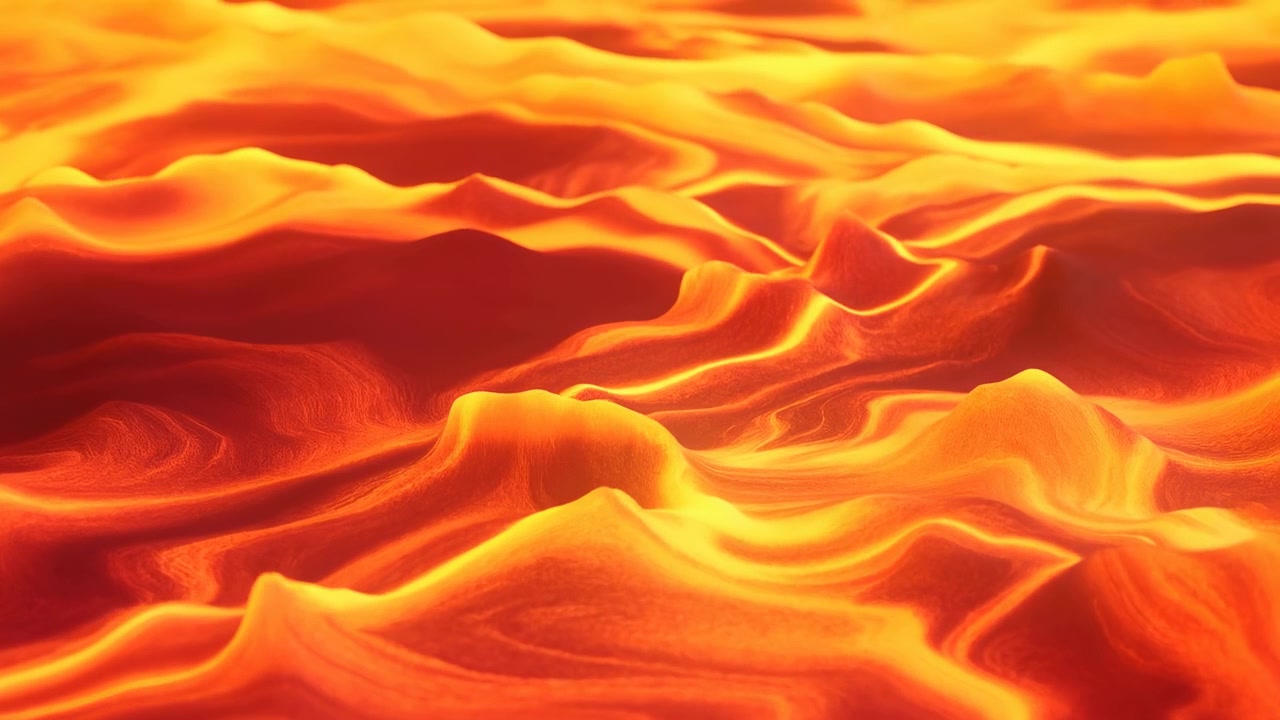 Vista ravvicinata dal basso di creste astratte e cime morbide che ricordano dune o tessuto piegato, con luce direzionale calda, riflessi luminosi, ombre profonde, texture ricca e sottile luminosità mutevole