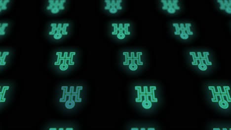 Japan-symbols-pattern-with-green-neon