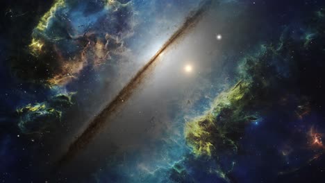 Una-Galaxia-Brillante-En-El-Centro-De-Una-Nebulosa-En-Forma-En-El-Espacio.