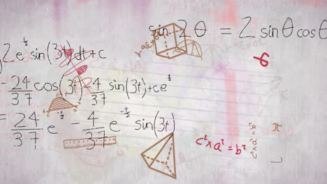 ecuaciones matemáticas y diagramas contra un fondo blanco