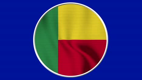 benin circular flag loop - realistic 4k flag waving in the wind