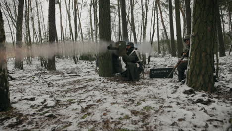 wwii german soldiers in winter forest