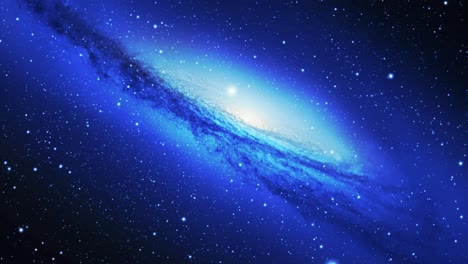 a galaxy with bright blue light in the middle of the universe